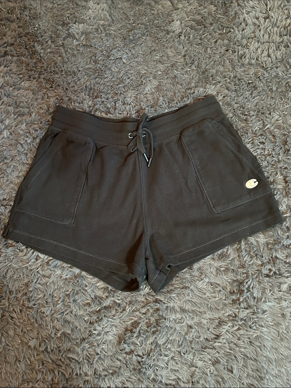 Champion Black Women's Drawstring Pocket Athletic Shorts